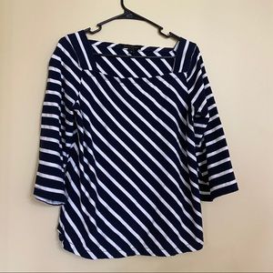 Banana Navy Stripe Quarter Sleeve Shirt